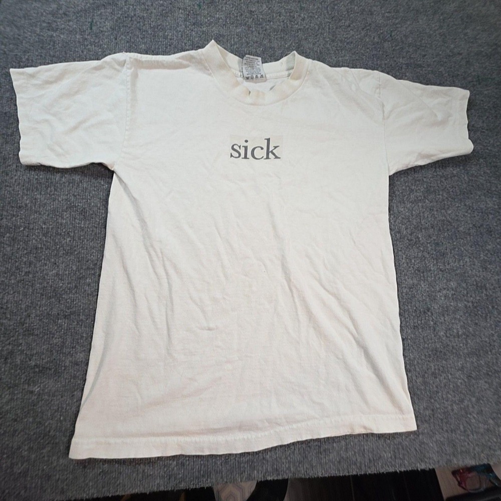 Summit Shirt Mens Medium White Sick Graphic Tee Made In USA Heavyweight